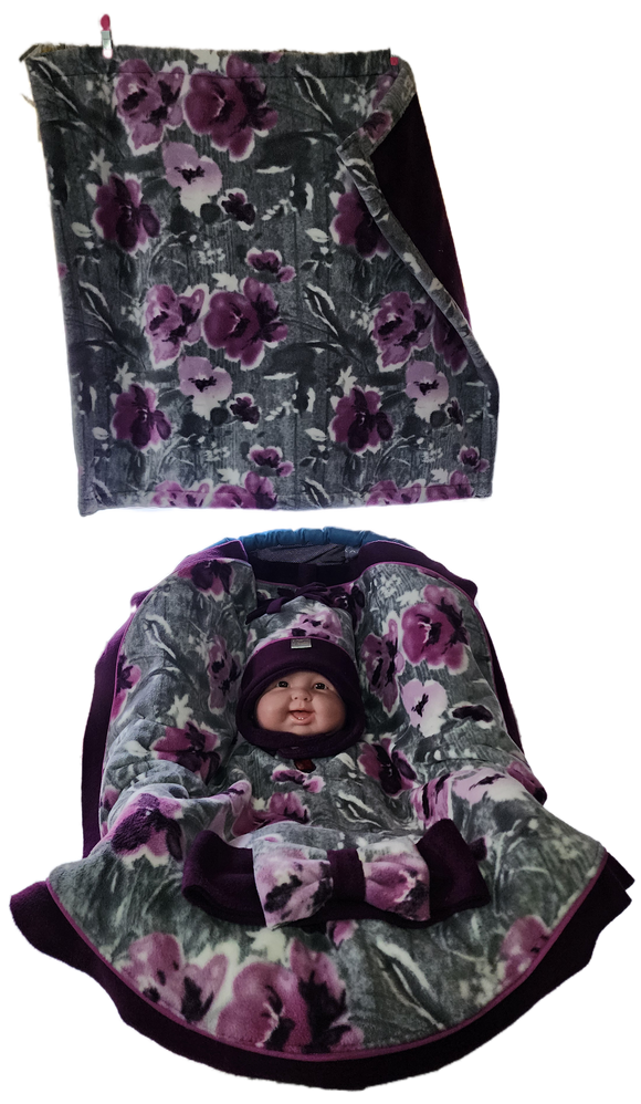 Watercolor Floral on Plum [Hoodless] : Non-Walker SET