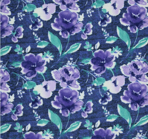 Teal/Purple WaterColor Floral