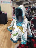Opps Poncho - Teal Dinosaur : Age 1-3yrs